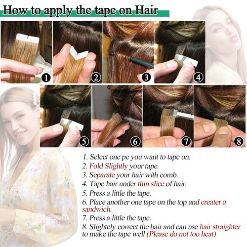 FULL HEAD Tape In Remy Skin Weft 100% Real Human Hair Extensions Thick Balayage - Picture 20 of 76