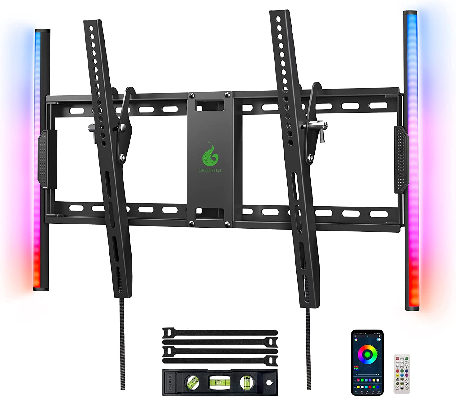 TV Wall Mount with LED Lights, Tilt TV Mount for 37