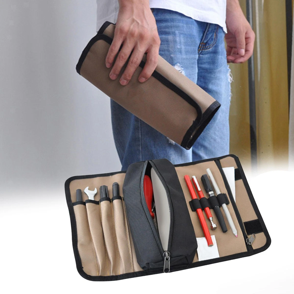 Bag Tool Organizers, Small Tool Bag , Heavy Duty Roll Up Tool Bag Organizer