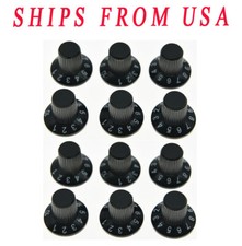 Set of 12 Guitar Amplifier Knob AMP Knobs Black Skirted Knobs fits Fender