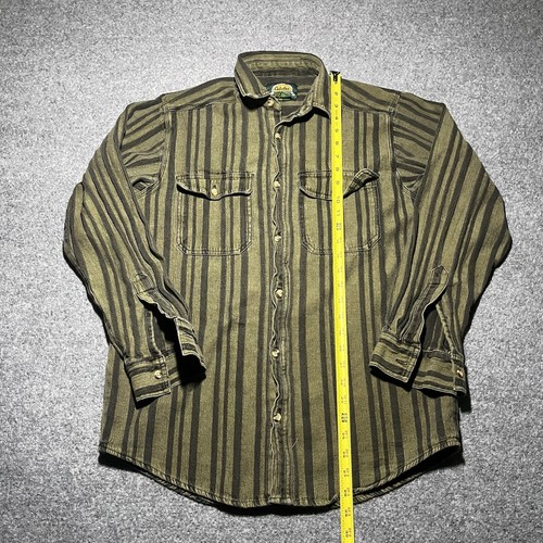 Vtg Cabela's Shirt Mens Medium Long Sleeve Button Up Striped 90s Grandpa - Picture 2 of 8