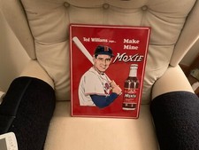 Panneau métal Ted Williams Moxie Soda 17" de haut 13" de large