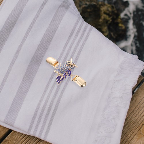 Retro Brosche Anstecknadel Kragen Kette Verschluss Eule Strickjacke Clip Damen - Bild 9 von 12