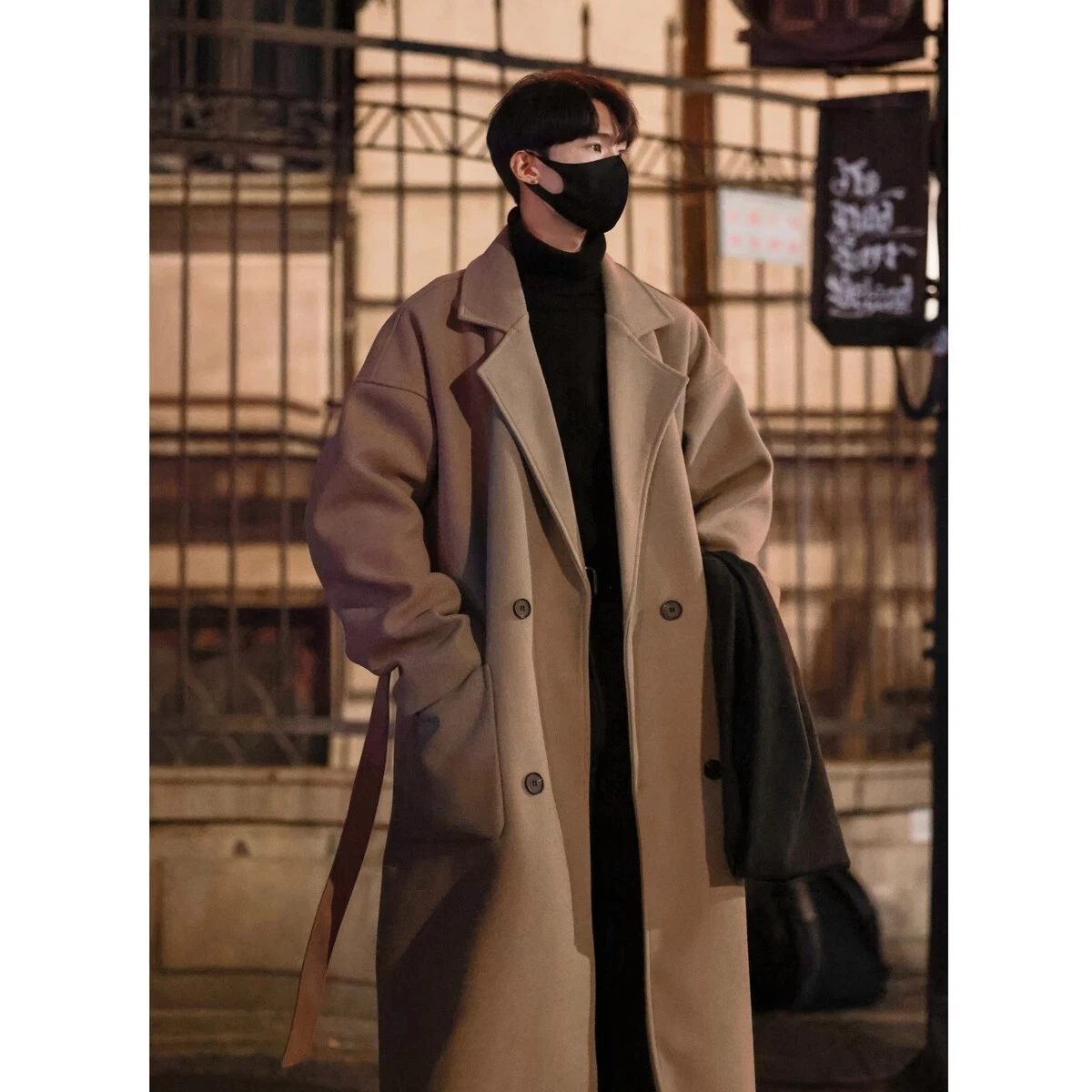 OFF WHITE Cappotto lana inglese uomo giacca a vento lana sciolta cashmere lungo autunno lana