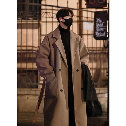 OFF WHITE Cappotto lana inglese uomo giacca a vento lana sciolta cashmere lungo autunno lana