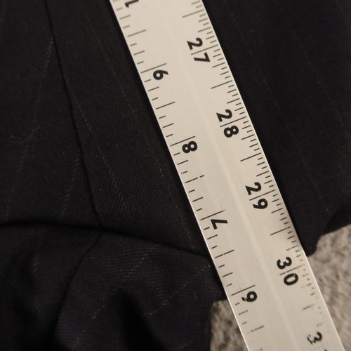 VTG Jos A Bank Suit M Blue Chalk Stripe 100% Wool Flannel Made in USA 40R 37x29 - Picture 23 of 23