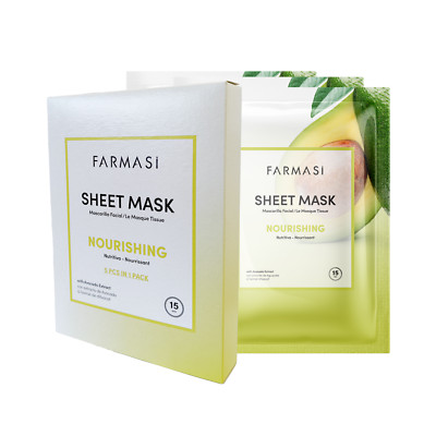 Farmasi Avocado Face Sheet Mask Set - Nourishing Sheet Masks, 5 Stück (140 g)