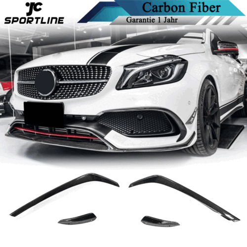 Carbon Front Stoßstange Splitter Flossen Flaps Canards für Mercedes W176 A45 AMG