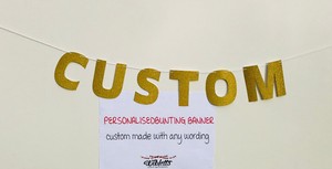 Any Wording Custom Party Banner Decoration Gold