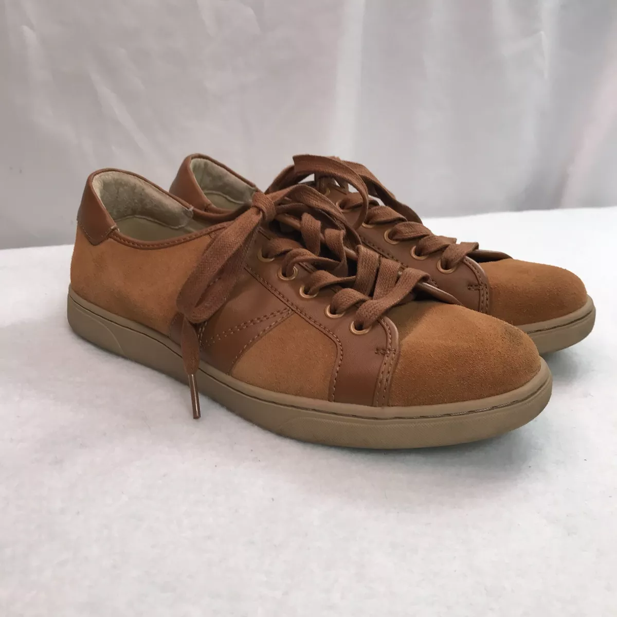Vionic Jerome Suede Sneakers Mens 7 Brown Lace Up Low Top Fashion