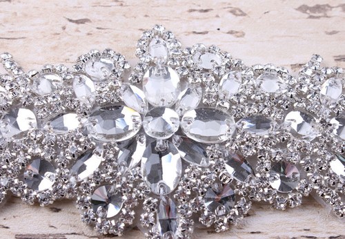 Wedding Dress Belt Bride Bridesmaid Party Prom Crystal Diamante Applique Sash - Picture 4 of 16