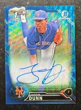 2016 Bowman Chrome Draft Draft Pick Autograph Blue Refractor Justin Dunn 147/150
