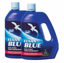 Elsan Blue 4L Perfumed Toilet Fluid Chemical Caravan Motorhome Boat Twin Pack 