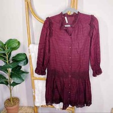 Ulla Johnson Burgundy Lace Dress sz 2