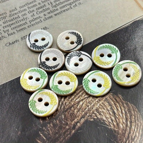10pcs Natural Shell Flat Button 2-hole Garment DIY Shirt Sewing Craft 11.5mm - Picture 2 of 8