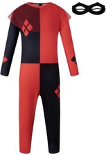 Girls Clown Costume With Eye Mask 5-6 Youth