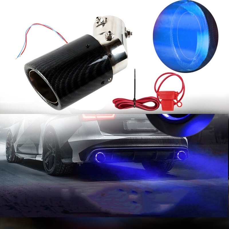 Scarico Luminoso A LED Blu – Terminale Di Scarico Con Bocchetta Diametro Ingresso 35-63 Mm, Uscita 90 Mm