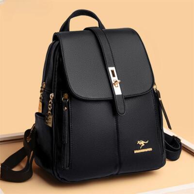 Luxury Women Leather Backpacks for Girls Sac a Dos Casual Daypack Black  Vintage UK