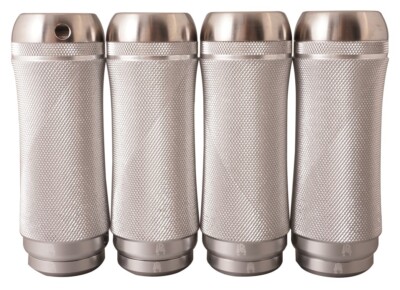 IGI DS  with CURVED HOLLOW TI CAPS + EXTENDERS BMX FLATLAND PEG  KIT  (SILVER )