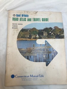 1966 Rand McNally Road Atlas & Travel Guide - Connecticut Mutual Life