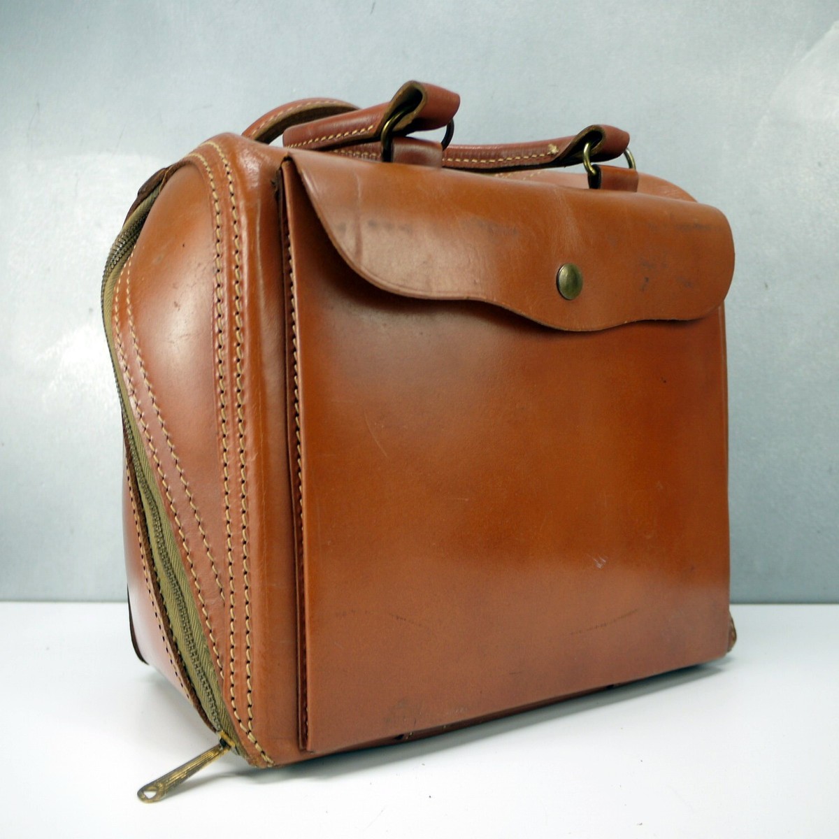 VTG Leather 1940s ToTe CAMERA Bag MaN PURSE Satchel Baseball