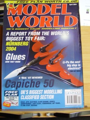 MODEL AIRCRAFT MAG RCMW APRIL 2004 WITH APRL - 1 FOOLING PLANS CAPICHE 50