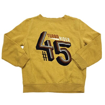 Rebel By Primark Boys Size 5-6 Yrs Pullover Sweatshirt 'Turbo Rider #45' Yellow