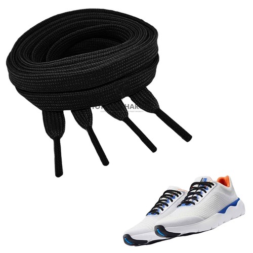 Schuhschnürsenkel Paar flache farbige Stiefelkrawatten kurz lang Kinder Erwachsene Trainer 8 mm breit - Bild 2 von 14