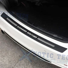 Carbon Fiber Rear Bumper Corner Protector Trunk Sill Plate Cover Pad Guard Decal