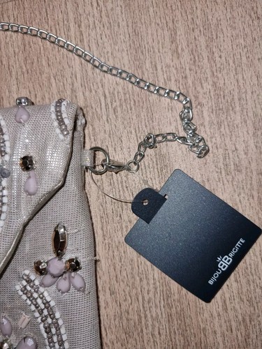 Damen Clutch Tasche Perlen Strass Steine Stickerei Glitzer Party Festival Blumen - Bild 6 von 10