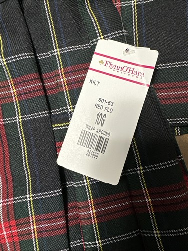 Flynn O’Harra Red Plaid Wrap Around Kilt School Uniform - Picture 2 of 4