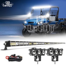 For Kawasaki mule 600 UTV Upper Roof 50" LED Light Bar & 4" Cube Pods + Wire Kit