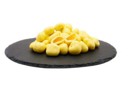 Ingwer kandiert ''lemon cheesecake'' in weißer Schokolade-schokolierte Früchte