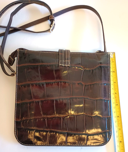 Brighton Spellbound T41488 Expresso Croc Empossed Purse Shoulder Bag Crossbody - Picture 3 of 9