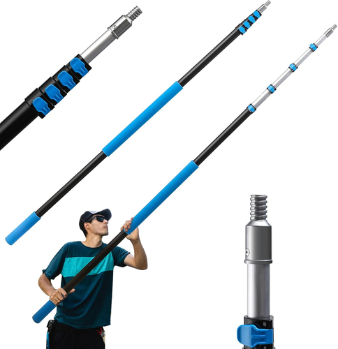 6-24 Ft Long Telescopic Extension Pole, Multi-Purpose Extendable Pole with Unive