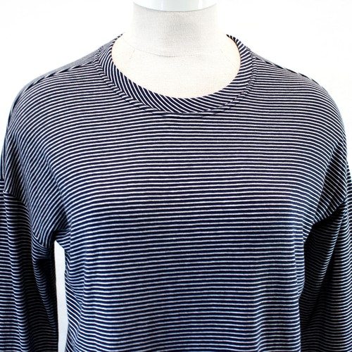 J.JILL Plus Navy Blue Striped 3/4 Sleeve Crew Neck Knit Top Blouse 2X - Picture 3 of 9