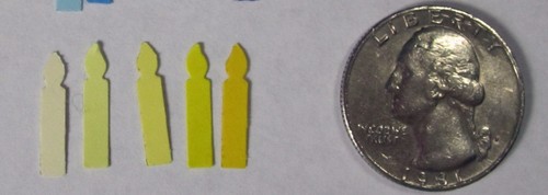 TINY BIRTHDAY CANDLE Set Lot 120 pieces 5 colors Punch Cutouts punch-outs 5/8" - Picture 6 of 19