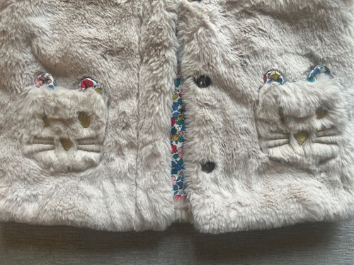 $62 NWOT MINI BODEN faux fur cat pockets vest 6-7 Years girls - Picture 6 of 14