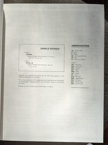 TV Guide 25 Year Index by Author and Subject 1953 - 1977 Book - Picture 4 of 7