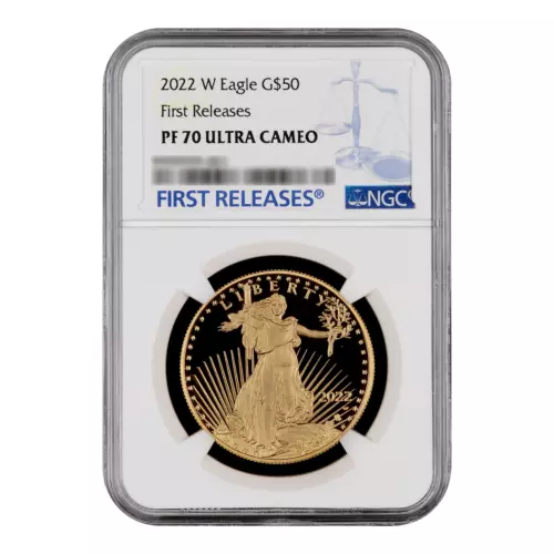Gold American Eagle 2022 W One Ounce $50 Proof Coin NGC PF70 UC - FR Blue Label