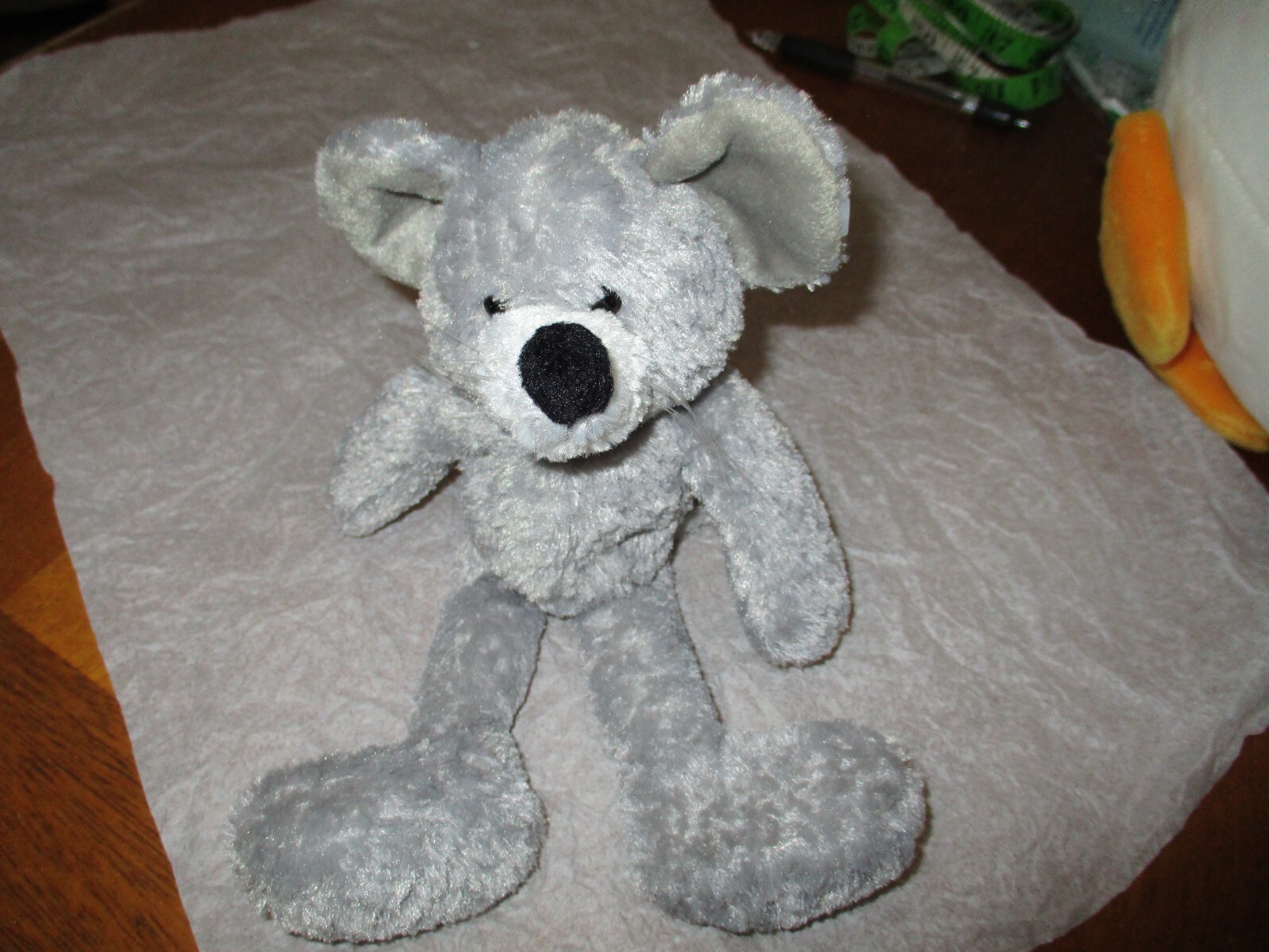 Gund Brie the Gray Mouse Bean Plush #1223 Stuffed Animal Toy Floppy  9