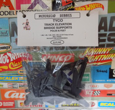 TYCO, TRACK ELEVATION SUPPORTS, POLES  FEET, HO CAR ACCESSORIES, 9pc.-PACK 