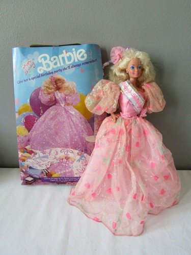 Vintage Happy Birthday Barbie Doll w/Birthday Party Goods Box - 第 1/10 張圖片