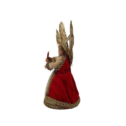 Vintage Christmas Angel Tree Topper Wax Head Hands Feather Wings Made in Germany - Picture 3 of 7