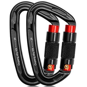 Auto Locking Carabiner Clips - 28KN (6172lbs) Heavy Duty Caribeaners ，2PCS La...