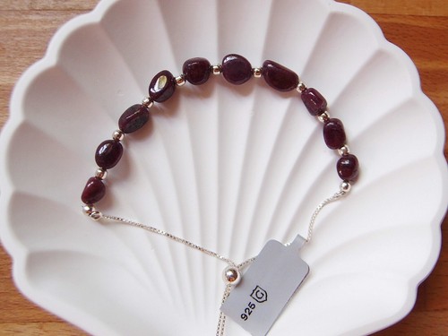 Natural Indian Ruby Sterling Silver Slider Bracelet 30Ct.