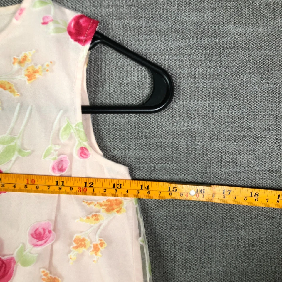 Vestido recto Talbots para niños niñas 6 rosa floral encaje sin mangas verano informal cremallera Foto 4 de 4