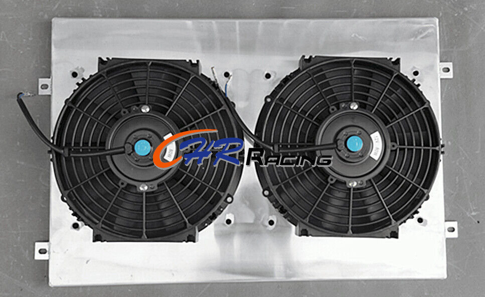 Aluminum Radiator Shroud+Fans For 1979-1985 Mazda RX7 SA/FB S1 S2 S3 ...