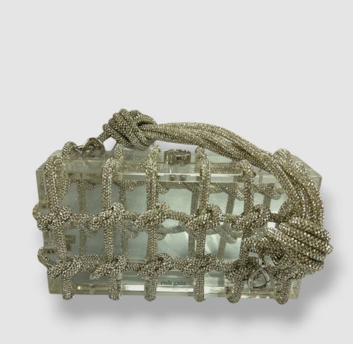 Cult Gaia Women's Clear Bess Acrylic Handbag Purse Clutch Bag
