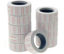 Aglow.it 5x Rotoli Etichette per Prezzatrice 21x12 mm, 2500 Etichette per prezzi